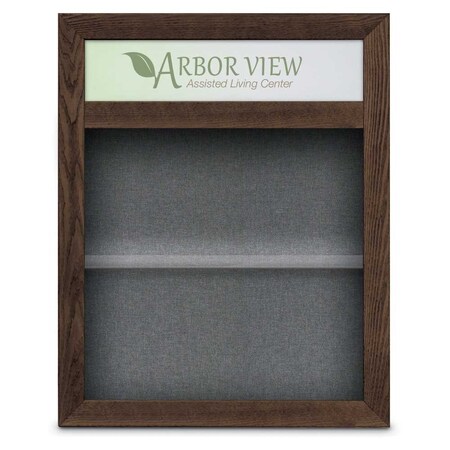 United Visual Products Outdoor Enclosed Combo Board, 42"x32", Satin Frame/Burg & Ultramarine UVCB4232OD-BURGUN-ULTMAR